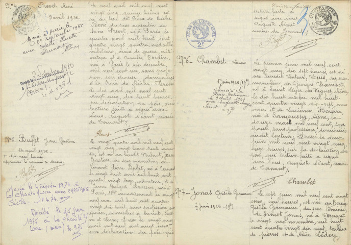 Ternant : actes d'état civil.