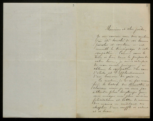 LABBÉ (Paul), poète à Thiberville (Eure) : 3 lettres.