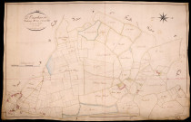 Vandenesse, cadastre ancien : plan parcellaire de la section D dite d'Aron, feuille 2