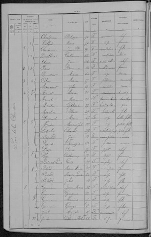 Nevers, Section du Croux, 19e sous-section : recensement de 1896