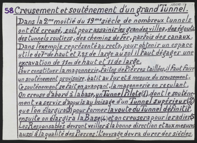 Soutènement provisoire avec tunnel de creusement, méthode autrichienne.