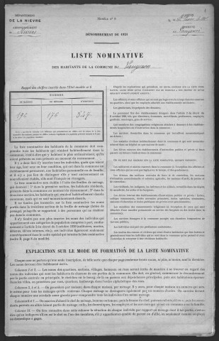 Langeron : recensement de 1921