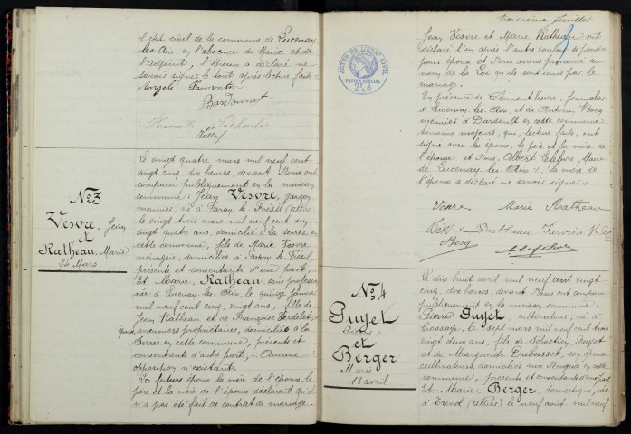 Lucenay-lès-Aix : actes d'état civil (mariages).