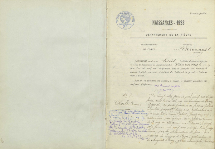 Varennes-lès-Narcy : actes d'état civil.
