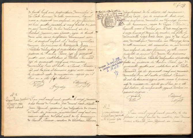 Saint-Péreuse : actes d'état civil.