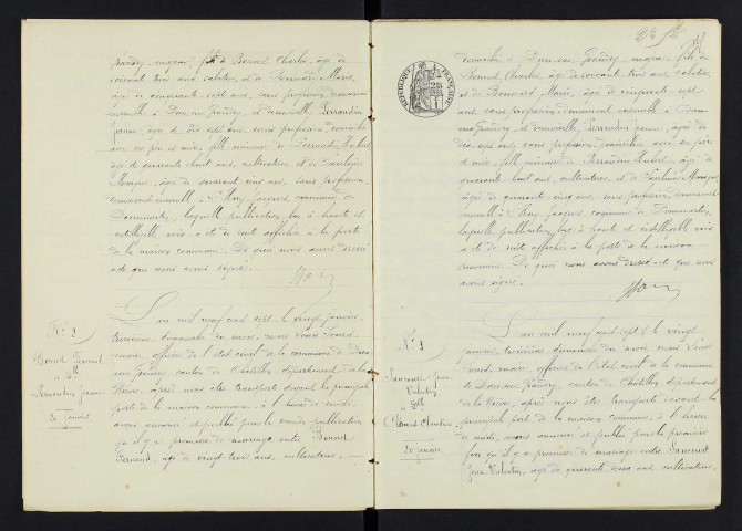 Dun-sur-Grandry : actes d'état civil.