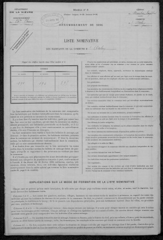 Onlay : recensement de 1896