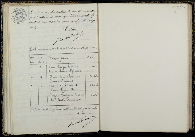 Chitry-les-Mines : actes d'état civil.