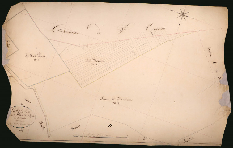 Suilly-la-Tour, cadastre ancien : plan parcellaire de la section D dite de la Buffière, feuille 4