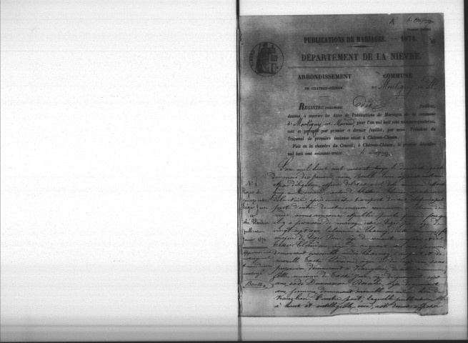 Montigny-en-Morvan : actes d'état civil.
