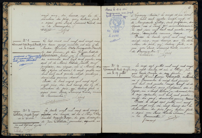 Dommartin : actes d'état civil.