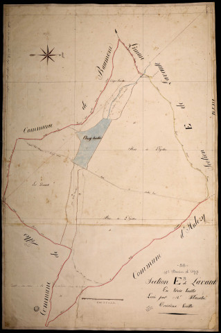 Saint-Benin-d'Azy, cadastre ancien : plan parcellaire de la section E dite de Lavault, feuille 3