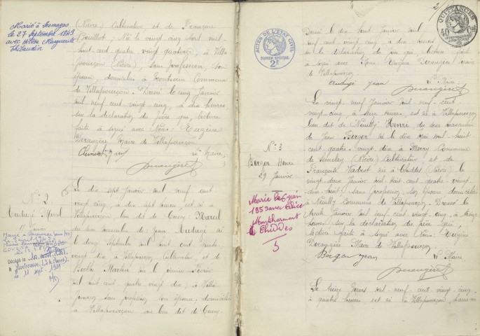 Villapourçon : actes d'état civil.