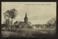 CERVON (Nièvre) – 847. Vue sur l’Église et le Presbytère.