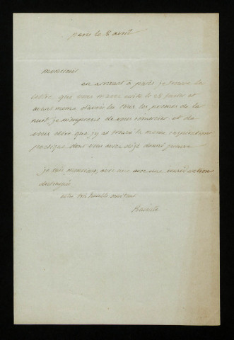 BARANTE (Prosper, baron de), homme politique, membre de l'Académie française (1782-1866) : 6 lettres.