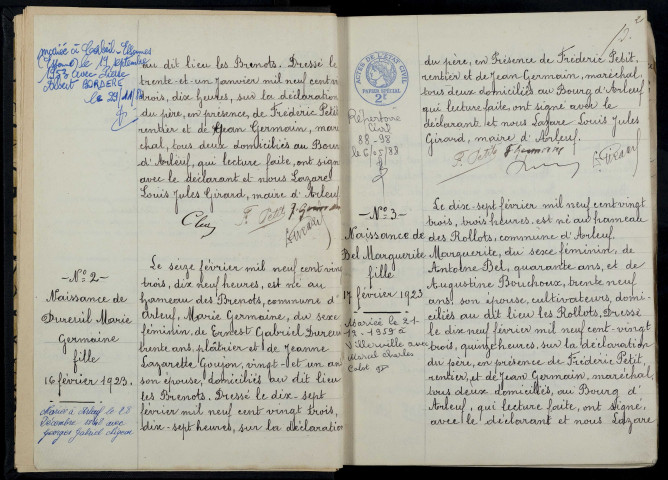 Arleuf : actes d'état civil.