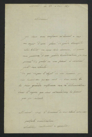 CHATILLON, cantonnier à Murlin (Nièvre) : 1 lettre.