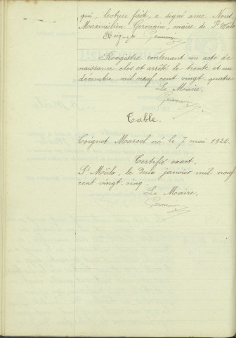 Saint-Malo-en-Donziois : actes d'état civil.