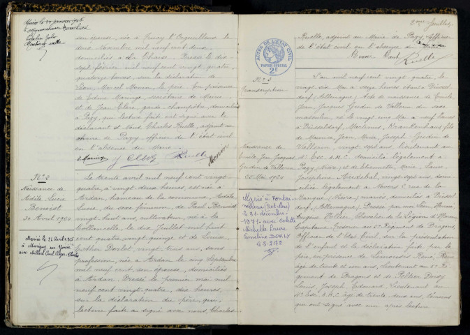 Pazy : actes d'état civil.