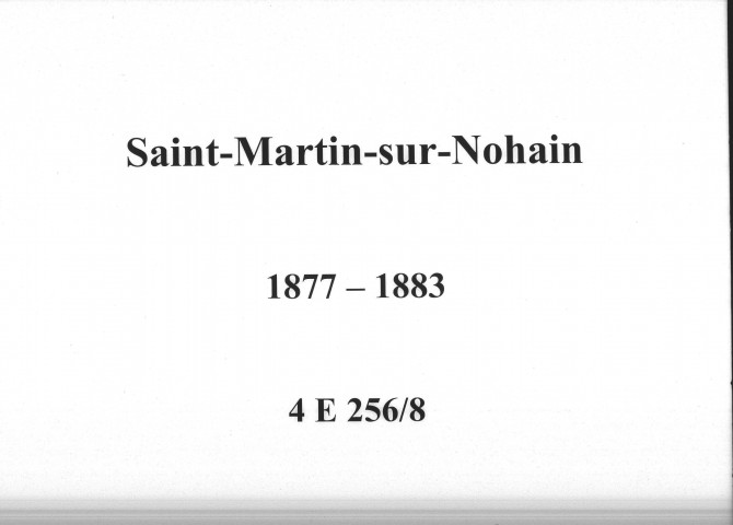 Saint-Martin-sur-Nohain : actes d'état civil.