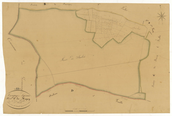 Marigny-sur-Yonne, cadastre ancien : plan parcellaire de la section C dite de Marigny, feuille 2