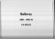 Balleray : actes d'état civil (mariages).