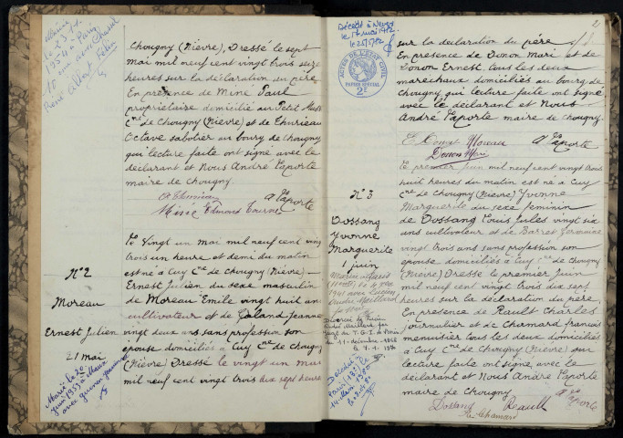 Chougny : actes d'état civil.