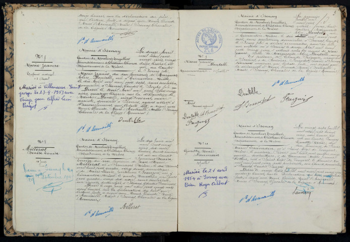 Isenay : actes d'état civil.