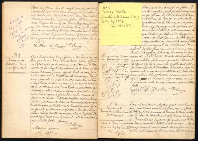 Varennes-lès-Narcy : actes d'état civil.