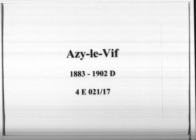 Azy-le-Vif : actes d'état civil (décès).
