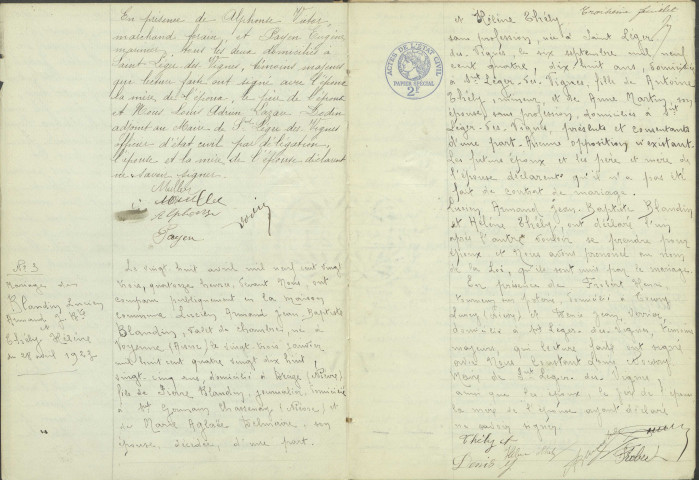 Saint-Léger-des-Vignes : actes d'état civil (mariages).