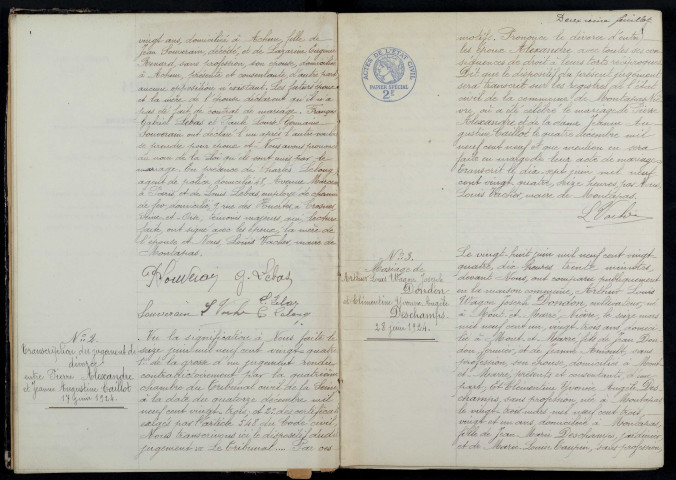 Montapas : actes d'état civil.