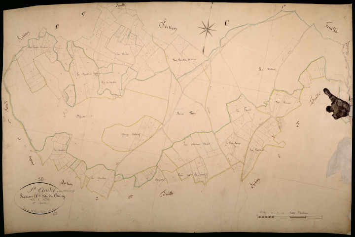 Saint-André-en-Morvan, cadastre ancien : plan parcellaire de la section C dite du Bourg, feuille 3