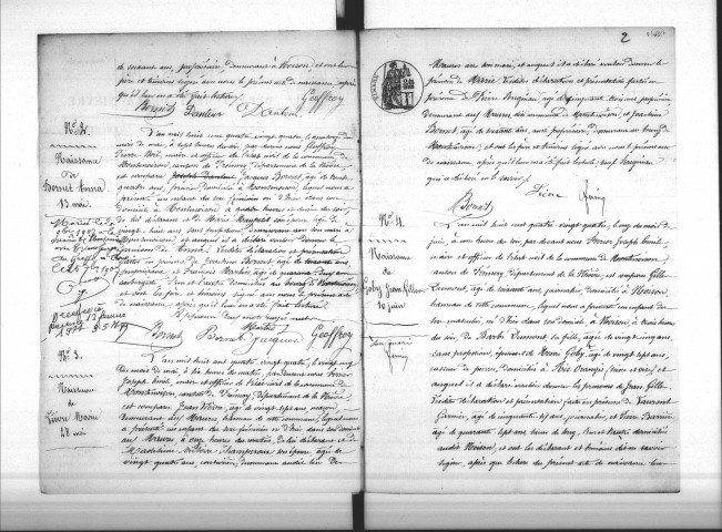 Montenoison : actes d'état civil.