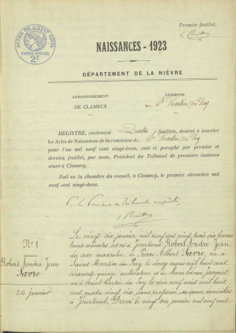 Saint-Martin-du-Puy : actes d'état civil.