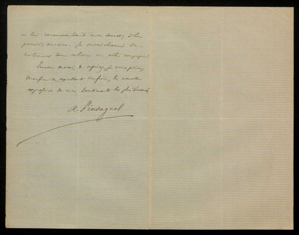 PIÉDAGNEL (Alexandre), écrivain (1831-1903) : 51 lettres, manuscrit.