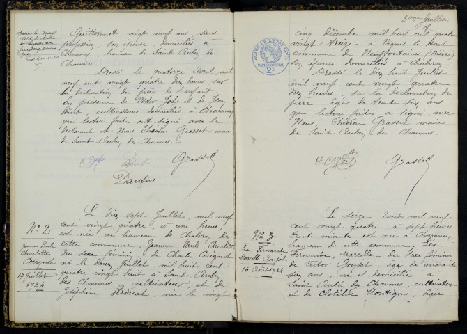 Saint-Aubin-des-Chaumes : actes d'état civil.