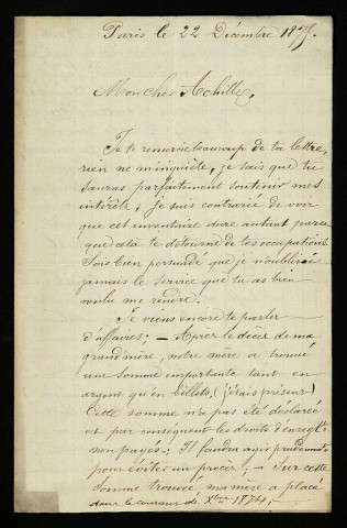 BOUDEVILLE (A.), à Paris : 1 lettre.