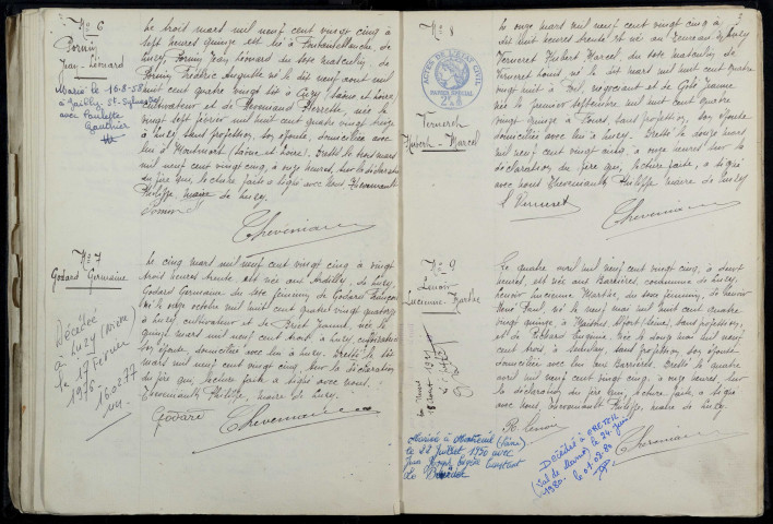 Luzy : actes d'état civil.