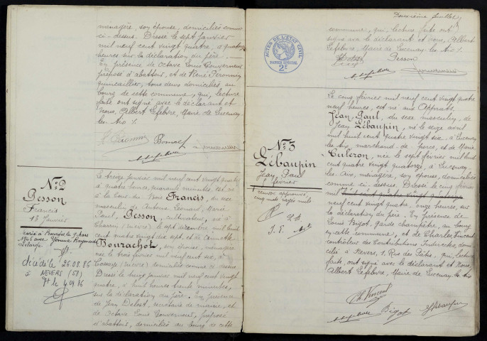 Lucenay-lès-Aix : actes d'état civil (naissances).