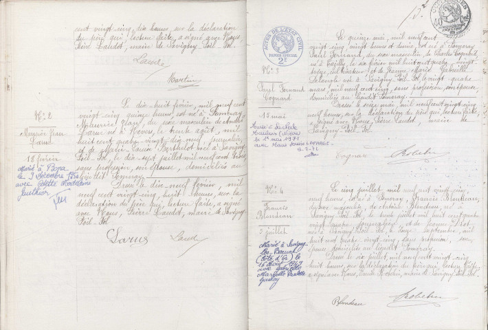 Savigny-Poil-Fol : actes d'état civil.