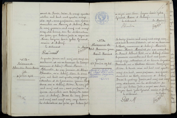 Arleuf : actes d'état civil.