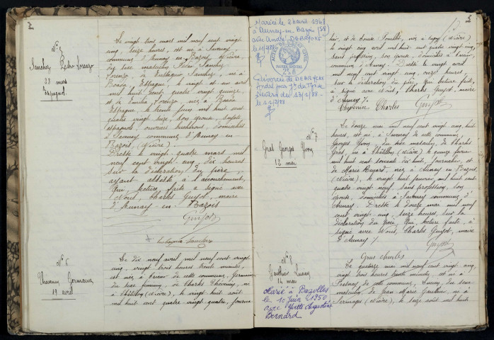 Aunay-en-Bazois : actes d'état civil.