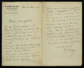 DALLIGNY (Auguste), directeur du Journal des Arts (1831-1915) : 7 lettres.