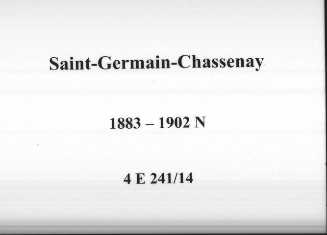 Saint-Germain-Chassenay : actes d'état civil (naissances).