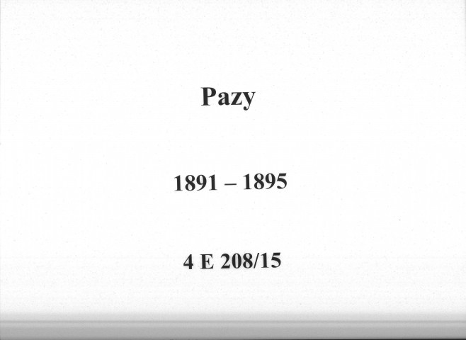Pazy : actes d'état civil.
