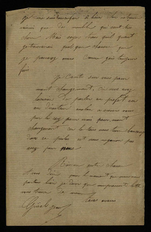 GRISAL (Jean), à Champvert (Nièvre) : 1 lettre.