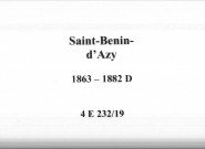 Saint-Benin-d'Azy : actes d'état civil.