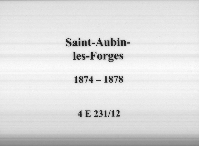 Saint-Aubin-les-Forges : actes d'état civil.