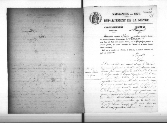 Ruages : actes d'état civil.